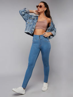 DOLCE CRUDO - Women Blue Skinny Fit Skinny High Rise Stretchable Jeans