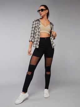 DOLCE CRUDO - Women Black Slim Fit Skinny High Rise Stretchable Jeans