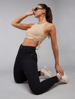 DOLCE CRUDO - Women's Black Skinny Fit High Rise Denim Jeans