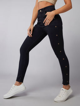 DOLCE CRUDO - Women's Black Slim Fit High Rise Denim Jeans