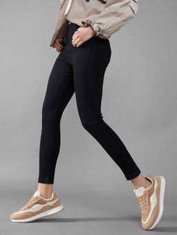 DOLCE CRUDO - Women Black Skinny Fit High Rise Stretchable Denim Jeans