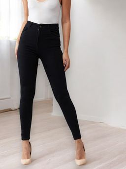 DOLCE CRUDO - Black Skinny Fit High Rise Denim Jeans
