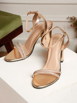 VALIOSAA - Rose Gold Party Sandal Heels