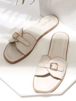 VALIOSAA - Women White Square Toe Casual Flats