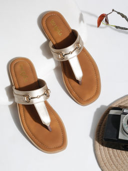 VALIOSAA - Women Gold Square Toe Casual Flats