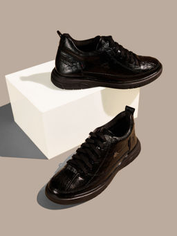 BUCKAROO - Men Black Brenno Vegan Leather Sneakers