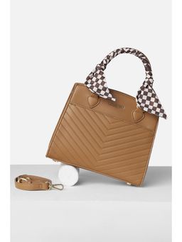 Van Heusen - Women Brown Solid Casual Handbag With Detachable Strap