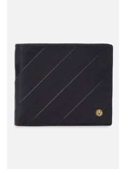 Allen Solly - Men Black Textured Genuine Leather Wallet