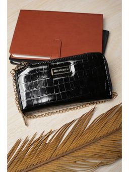 Van Heusen - Women Black Textured Casual Wallet