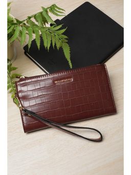 Van Heusen - Women Maroon Textured Casual Wallet