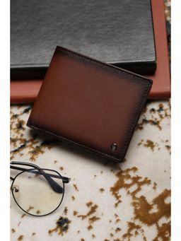 Louis Philippe - Men Brown Printed Genuine Leather Wallet