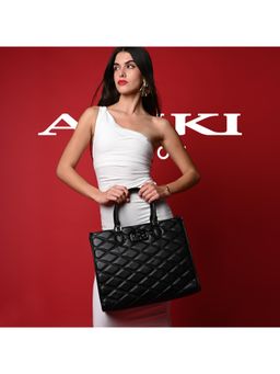 Akiki London - Paddington Box Satchel Bag With Detachable Strap - Black (XL)