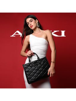 Akiki London - Paddington Satchel Bag With Detachable Strap - Black (L)