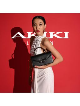 Akiki London - Mayfair Flap Satchel Bag With Detachable Strap - Black (M)