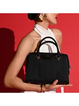 Akiki London - Elizabeth Satchel Bag With Detachable Strap - Black (M)