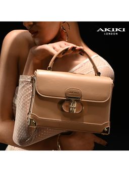 Akiki London - Westminster Satchel Bag With Detachable Strap - Beige (S)