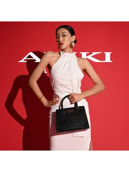 Akiki London - Kensington Satchel Bag With Detachable Strap - Black (M)