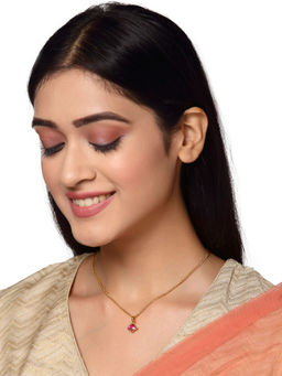 Amaltaas - Red Polki Lotus Necklace