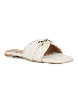 Inc.5 - Women Cream Casual Solid Open Toe Flats
