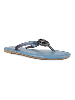 Inc.5 - Women Blue Casual Solid T-Strap Flats