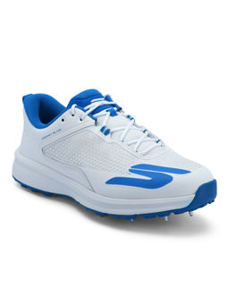 SKECHERS - Mens CRICKET BLADE White Light Blue Lace Up Cricket Shoes