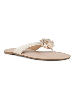 Inc.5 - Women Beige Casual Solid T-Strap Flats