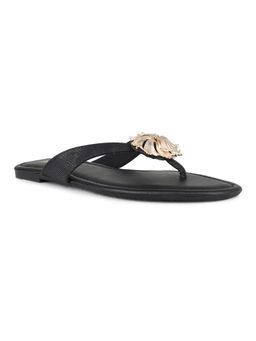 Inc.5 - Women Black Casual Solid T-Strap Flats