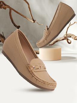 Carlton London - Women Brown Casual Slip-On Loafers