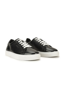Guess - Men Black Solid Lace-Up Sneakers