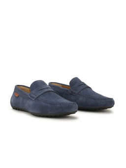 Guess - Men Blue Solid Slip-On Loafers