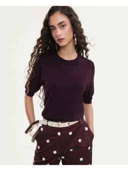 RAREISM - Solid Dark Maroon Women Top