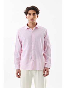 Snitch - Mens Light Pink Stripes Full Sleeves Casual Shirt