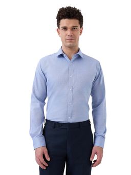 Park Avenue - Mens Slim Fit Blue Textured Shirt
