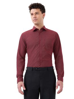 Park Avenue - Mens Slim Fit Dark Maroon Printed Shirt