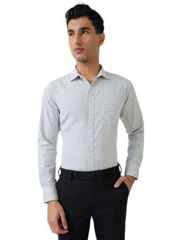 Park Avenue - Mens Slim Fit Light Grey Textured Shirt