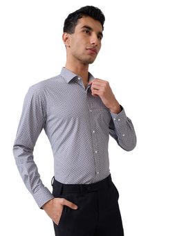 Park Avenue - Mens Slim Fit Grey Printed Shirt