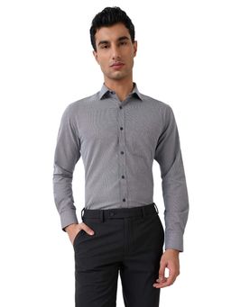 Park Avenue - Mens Grey Slim Fit Textured Shirt