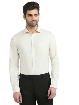 Park Avenue - Mens Slim Fit Textured Cream Shirt