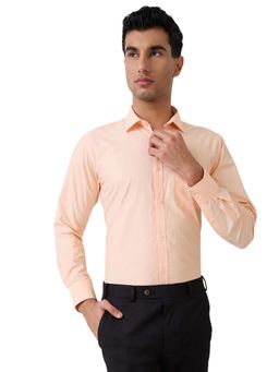 Park Avenue - Mens Slim Fit Light Orange Solid Shirt
