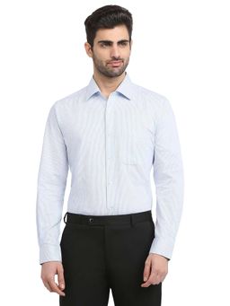 Raymond - Mens Regular Fit Blue Stripes Shirt