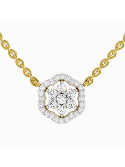 Sparkles - Lab Grown Diamond 0.46 Carat Round Flower Pendant Necklace for Women, 14K Yellow Gold