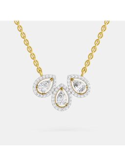 Sparkles - Lab Grown Diamond 0.73 Carat Pear Trio Pendant Necklace for Women, 14K Yellow Gold