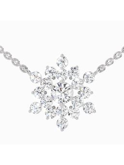Sparkles - Lab Grown Diamond 2.04 Carat Round Flower Pendant Necklace for Women, 14K White Gold