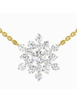 Sparkles - Lab Grown Diamond 2.04 Carat Round Flower Pendant Necklace for Women, 14K Yellow Gold