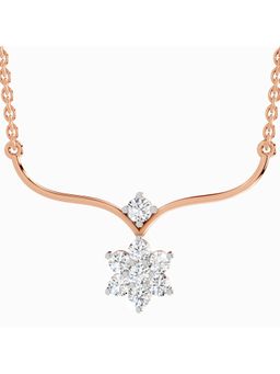Sparkles - Lab Grown Diamond 0.84 Carat Floral Pendant Necklace for Women, 14K Rose Gold