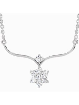Sparkles - Lab Grown Diamond 0.84 Carat Floral Pendant Necklace for Women, 14K White Gold
