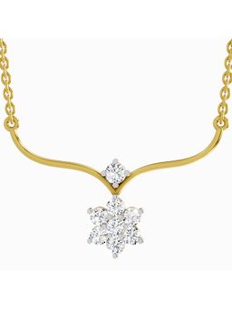 Sparkles - Lab Grown Diamond 0.84 Carat Floral Pendant Necklace for Women, 14K Yellow Gold