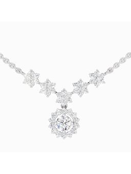 Sparkles - Lab Grown Diamond 1.16 Carat Round Floral Necklace for Women, 14K White Gold