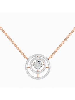 Sparkles - Lab Grown Diamond Round 1.05 Ct Fashion Circle Pendant Necklace for Women, 14K Rose Gold