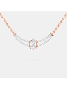 Sparkles - Lab Grown Diamond 0.58 Carat Round Double Row Pendant Necklace for Women, 14K Rose Gold